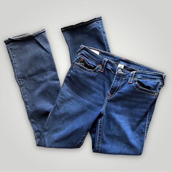 TRUE RELIGION BECCA MID RISE BOOT RARE Y2K BOOTCUT JEANS BLUE - 33 - Picture 3 of 10